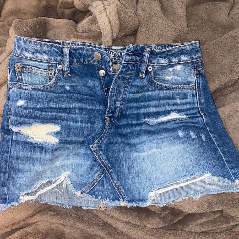 american eagle jean skirt